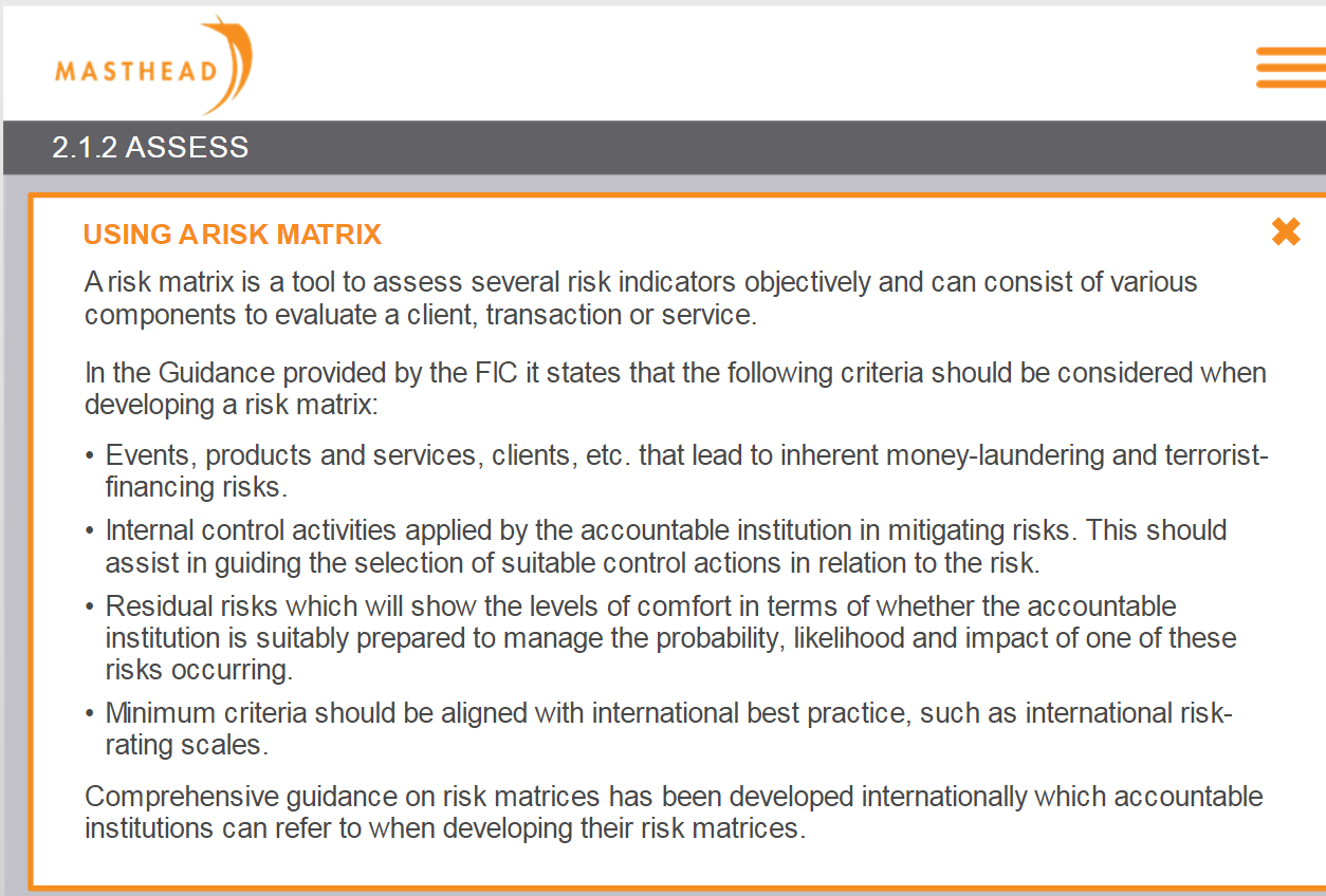 2.1.2 Using Risk matrix