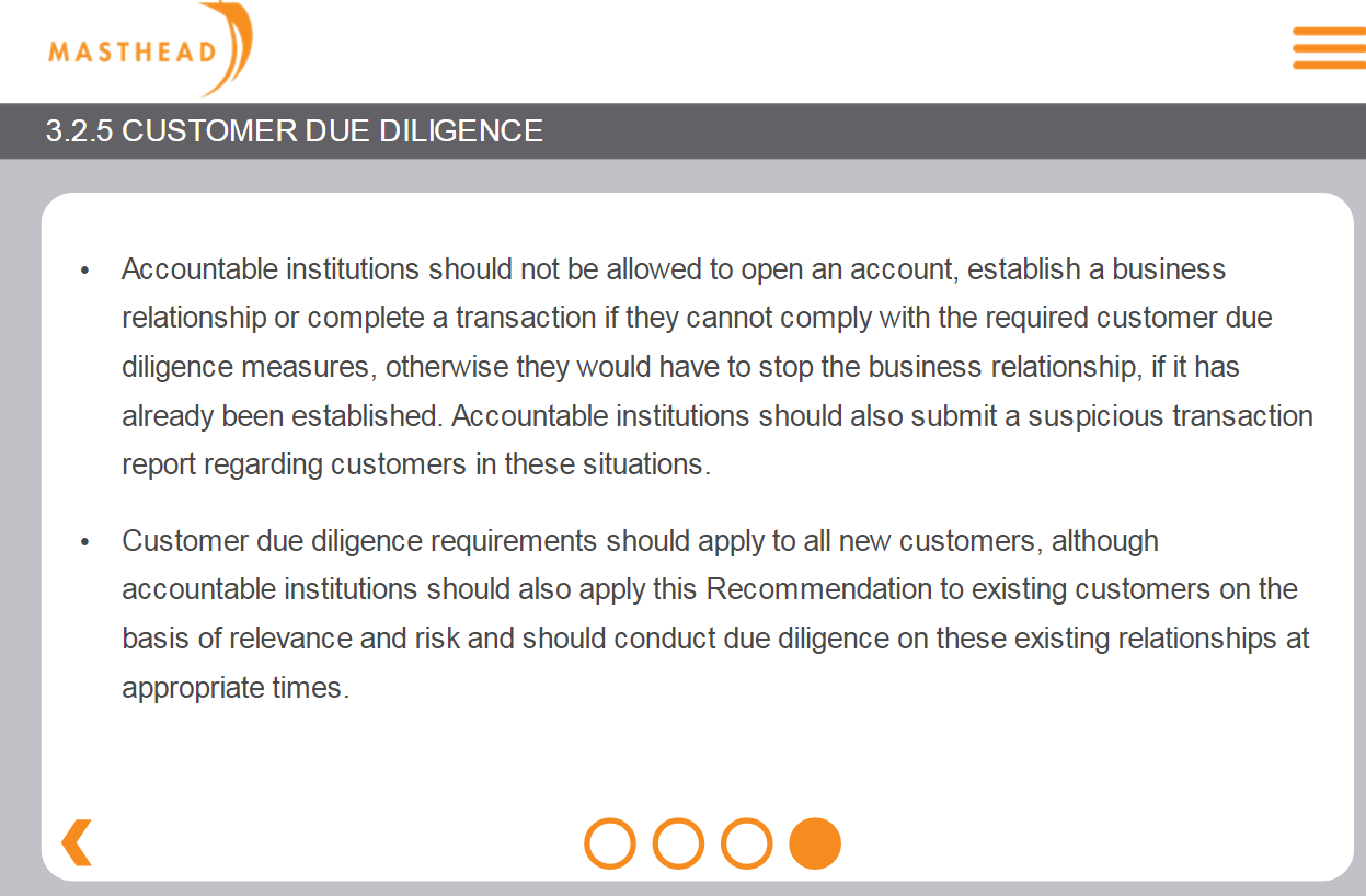 3.2.5 Customer Due diligence 4