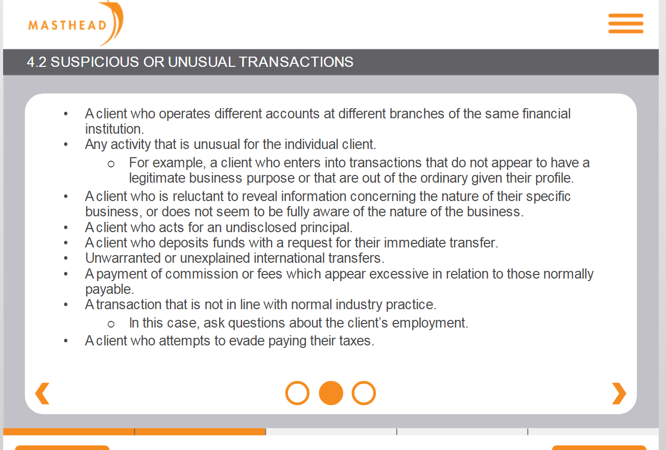 4.2 Suspicious or unusual transaction 2