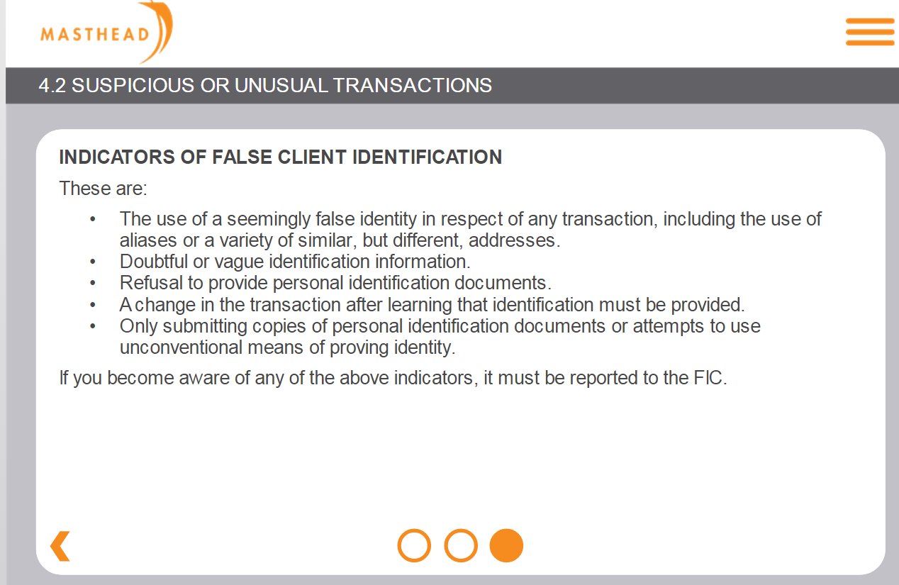 4.2 Suspicious or unusual transaction 3