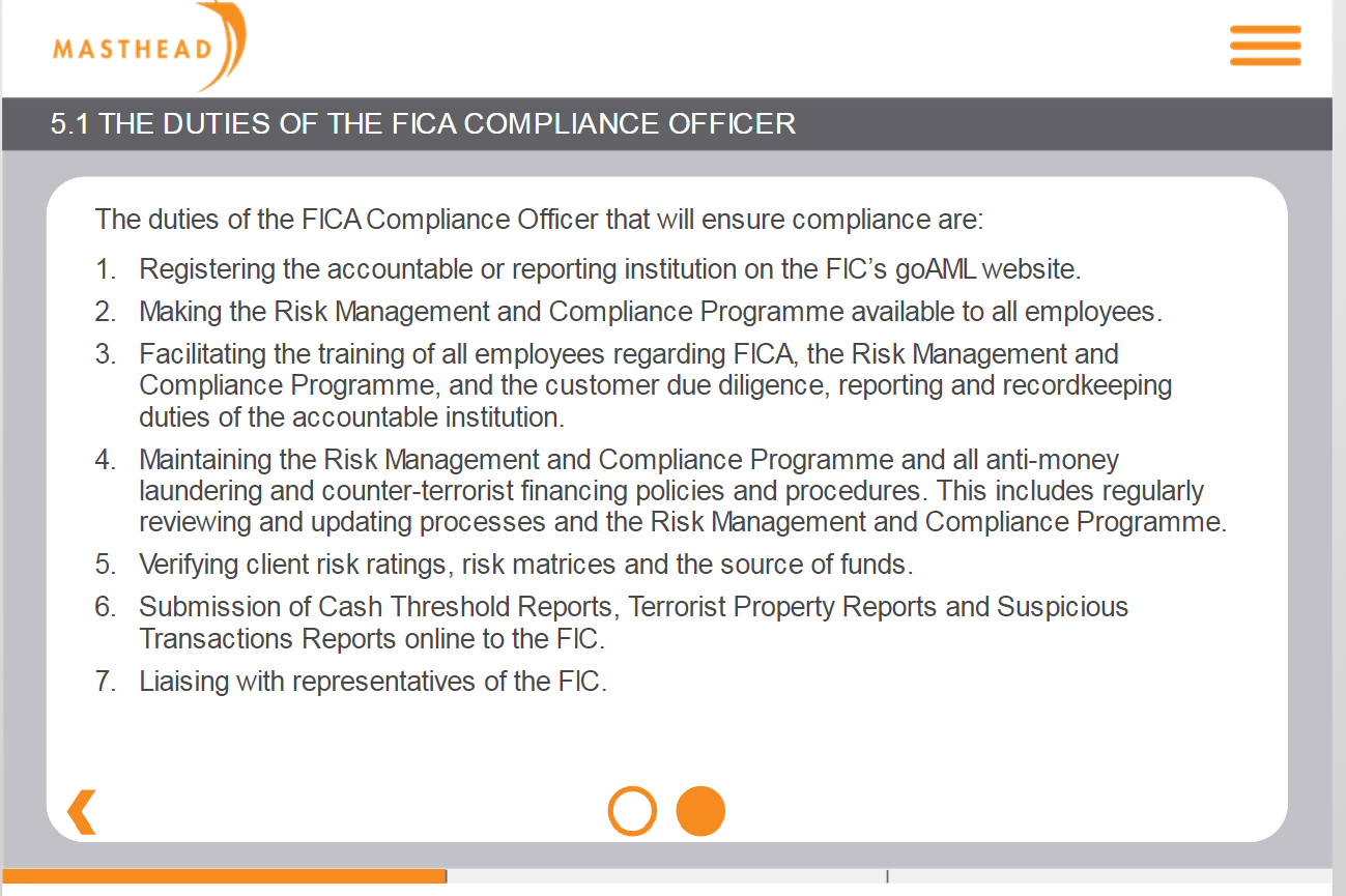 5.1 Duties of Fica Compliance Officer 2