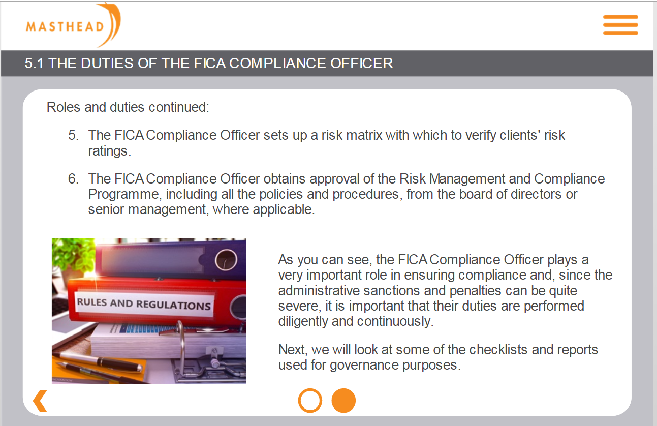 5.1 Duties of Fica Compliance Officer 4