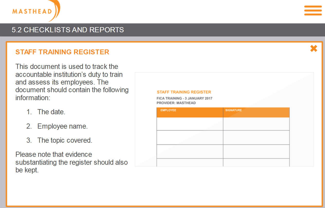 5.2 Checklist and reports 11